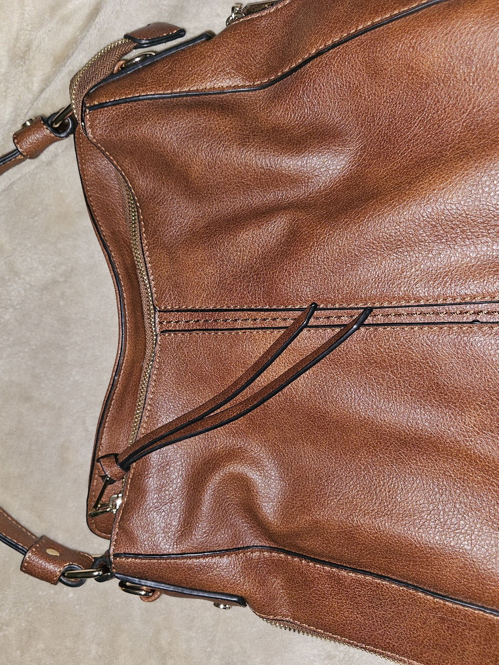 Women's Brown Shoulder Bag - Classic Carryall - Picture 7 of 12